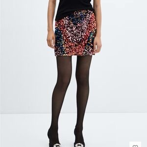 Mango Sequin Mini Skirt | NWT Size Medium